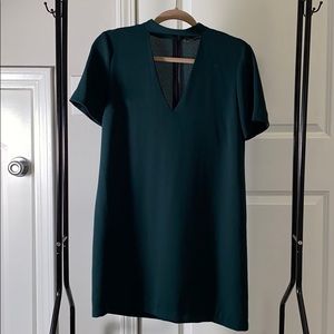 Zara green v neck dress with choker